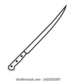 Kitchen knife line icon, logo isolated on white background