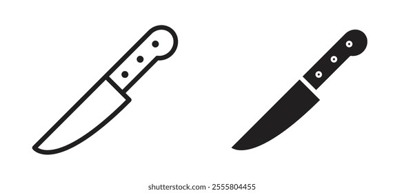 Kitchen knife liner icon vector set.