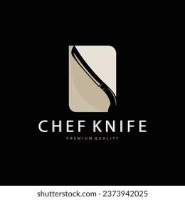 Kitchen Knife Logo, Chef Knife Logo Vector Design Illustration Template