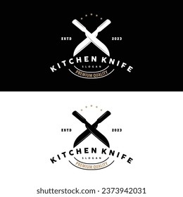 Kitchen Knife Logo, Chef Knife Logo Vector Design Illustration Template