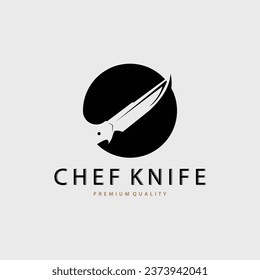 Kitchen Knife Logo, Chef Knife Logo Vector Design Illustration Template