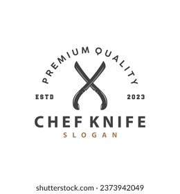 Kitchen Knife Logo, Chef Knife Logo Vector Design Illustration Template