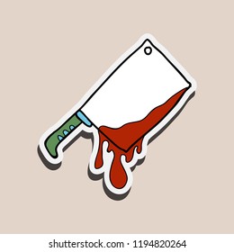 Kitchen knife. Murder weapon. Crime and murder. Knife in blood