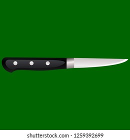 Kitchen knife on a colored background. Vector illustration in 3d style