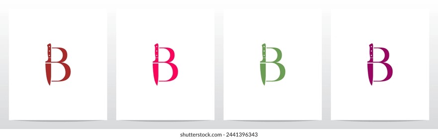 Kitchen Knife on Letter Initial Logo Design B