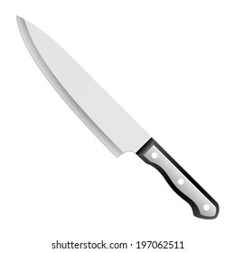 Kitchen knife on a white background, vector illustration