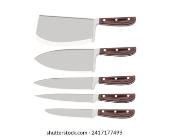 Cuchillo de cocina con fondo blanco.