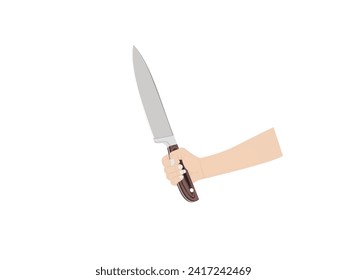 Kitchen knife on white background.