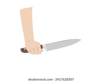 Kitchen knife on white background.