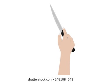 Kitchen knife on white background.