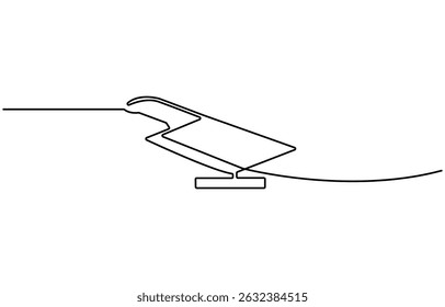 Kitchen knife one line continuous drawing. Kitchen tools continuous one line illustration. Vector minimalist linear illustration, Knife kitchen continuous line. Continuous one line drawing knife pro.