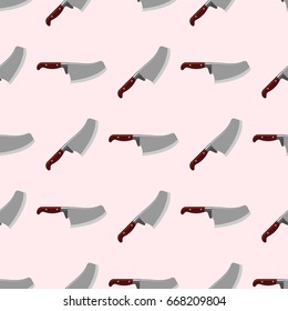 Kitchen knife seamless pattern steel sharp dagger metal military dangerous metallic sword vector illustration