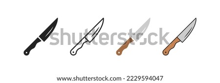 Kitchen knife set line icon. Sharp knife for slicing and cooking. Cook, canteen, cut, carving knife, slaughter, chopper. Eating concept. Vector line icon on white background Stock photo © 