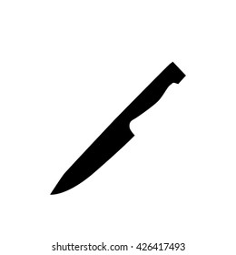 kitchen knife silhouette on white background