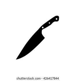 kitchen knife silhouette on white background