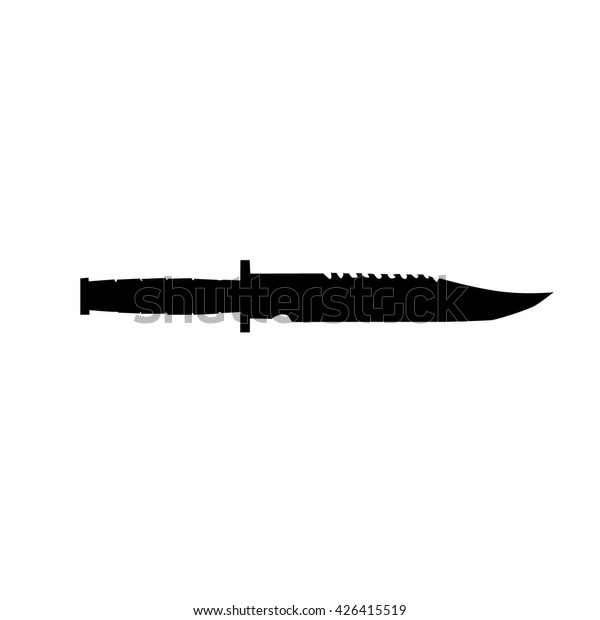 Kitchen Knife Silhouette On White Background Stock Vector (Royalty Free ...