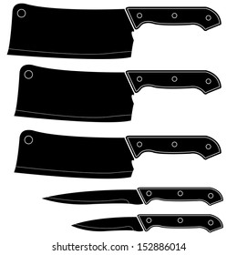 Kitchen knife Silhouette vector