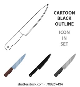 Kitchen knife.BBQ single icon in cartoon style vector symbol stock illustration web.