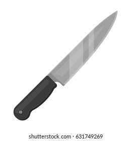 Kitchen knife.BBQ single icon in monochrome style vector symbol stock illustration web.