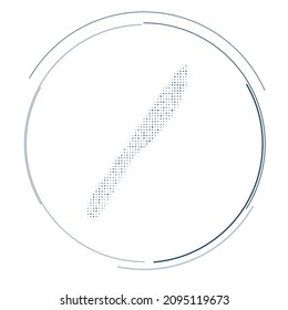 Das Küchenmesser-Symbol gefüllt mit dunkelblauen Punkten. Pointillismus-Stil. Vektorgrafik auf weißem Hintergrund