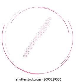 El símbolo del cuchillo de cocina lleno de puntos rosas. Estilo de puntillismo. Ilustración del vector sobre fondo blanco