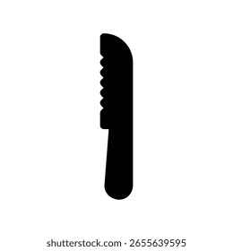 Kitchen Knife with a Toothed Edge for Cutting Bread Loaves