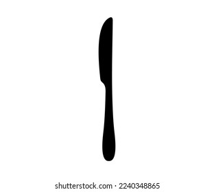 Kitchen knife, utensils and cutlery, silhouette and graphic design. Cooking and cuisine, food and meal, graphic element, vector design and illustration