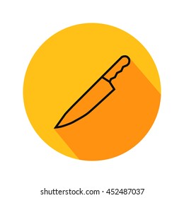 Kitchen knife vector. Icon for web and mobile application. Flat design style.