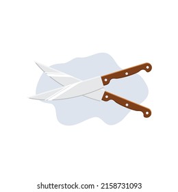Kitchen knife vector illustration isolated on white background.