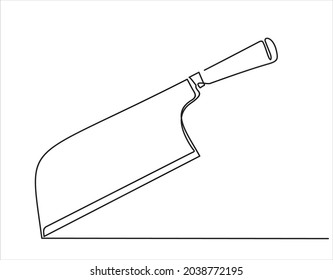 kitchen knife. Vector illustration in lineart style.