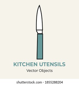 Ilustración aislada del vector del cuchillo de cocina. Icono de icono de la ilustración de la línea del vector flayer de la pancarta. Restaurante con el logotipo de cubiertos de cocina. Fondo aislado de silueta vegetal profesional