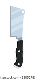 Kitchen knife vector. Professional kitchen knives for cutting meat, vegetables., Kitchenware for cutting, blade cook for restaurants, cafes. Stainless steel collectionin flat style.