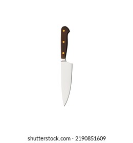kitchen knife with wooden handle vector illustration