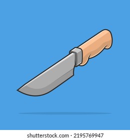 Kitchen knife with wooden handle vector illustration