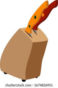 Cuchillos de cocina, ilustración, vector sobre fondo blanco.