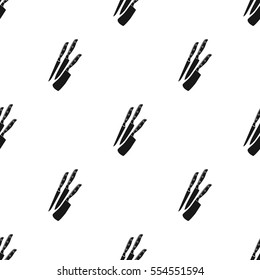 Kitchen knives icon in black style isolated on white background. Kitchen pattern stock vector illustration.
