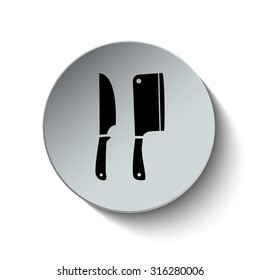 Kitchen knives icon. Knife icon. Vector Illustration. EPS10