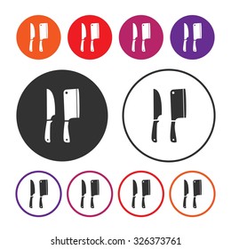 Kitchen knives icon. Knife icon. Vector Illustration. EPS10