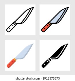 Kitchen knives icon vector design in filled, thin line, outline and flat style.