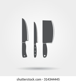 Kitchen knives icons