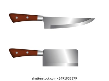 Kitchen Knives Realistic. Cooking objects and utensils concept vector