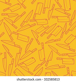 Kitchen Knives Seamless Pattern Background Vector illustration