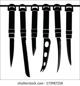 Kitchen Knives Set Vector Illustration