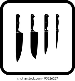 Kitchen knives - Vector icon isolated on white