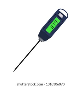 Kitchen or laboratory thermometer vector. Food temperature, diagnostic tool, kitchen equipment. Thermometer concept. Vector can be used for topics like cooking, measurement, electronic devices