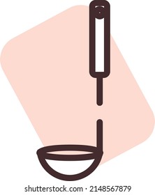 Küchenladdle, Illustration, Vektorgrafik auf weißem Hintergrund.