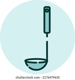 Kitchen laddle, illustration, vector on a white background.