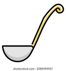 Kitchen ladle icon. Flat color design. Vector illustration.