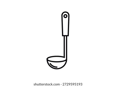 Icono de cucharón de cocina con mango largo para servir sopa