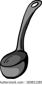 Kitchen ladle, illustration, vector on white background